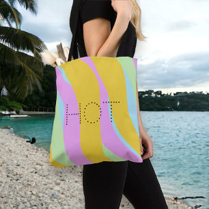 Hot Tropical Print Neon Pastel by ©Cathy Thompson  Tote Bag