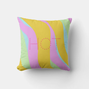 Hot Tropical Print Pastel by © Cathy Thompson Throw Pillow