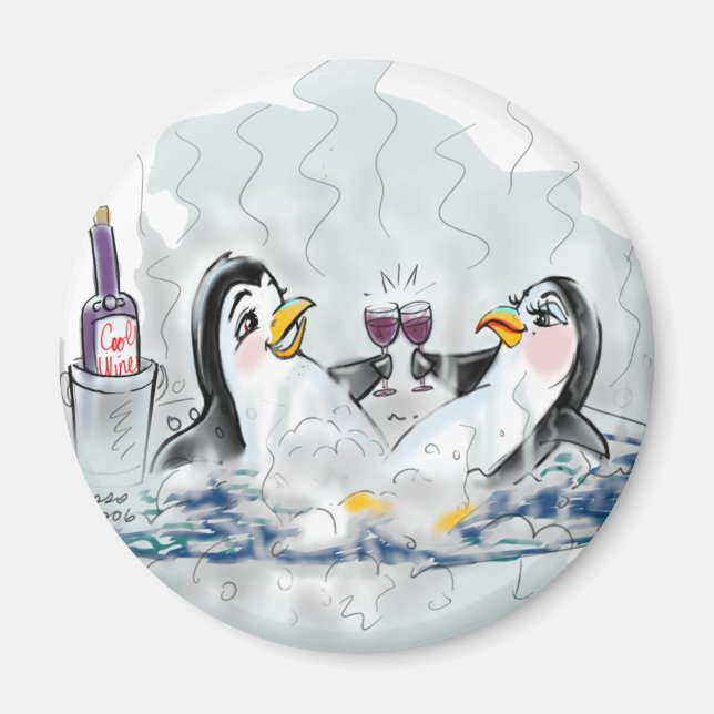 Hot Tub Penguins! Magnet (Front)