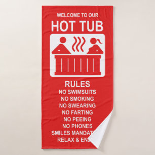 Hot Tub Rules Bath Towel