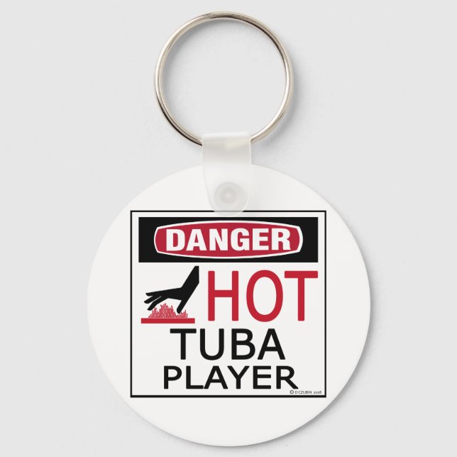 Hot Tuba Player Keychain (Front)
