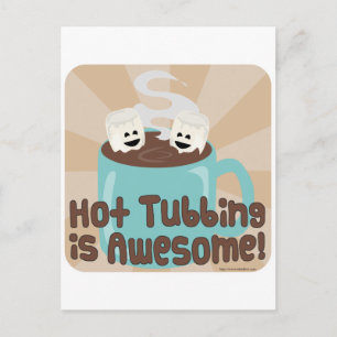 Hot Tubbing Marshmallows Postcard