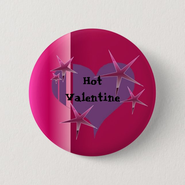 Hot Valentine 2 Inch Round Button (Front)