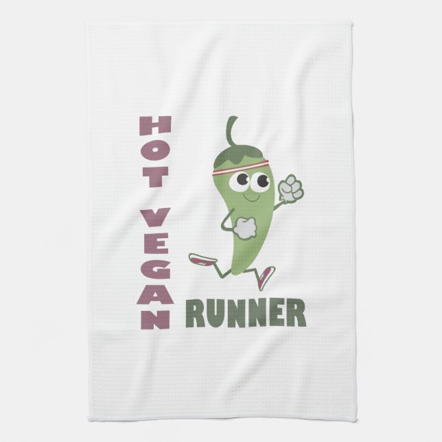 Hot Vegan Runner Kitchen Towel (Vertical)