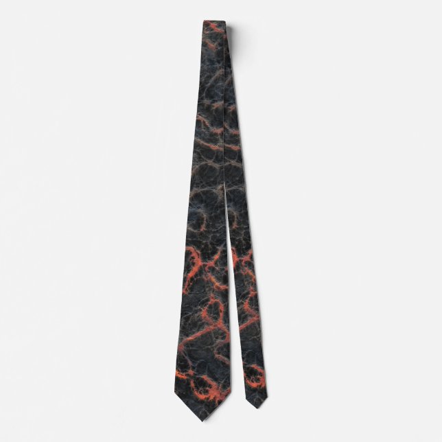 Hot Volcanic Ash Red Lines of Lava Texture Pattern Tie (Front)