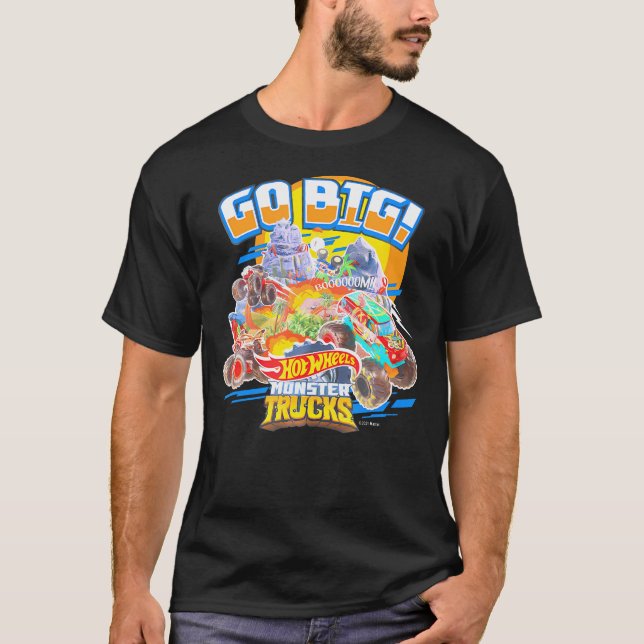 Hot Wheels - Monster Trucks Go Big T-Shirt (Front)