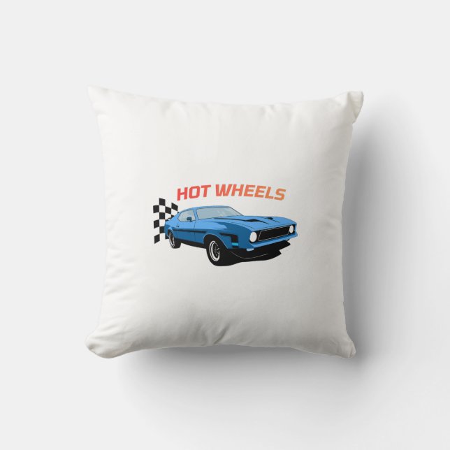 Hot Wheels – Speed, Style & Power Throw Pillow (Front)