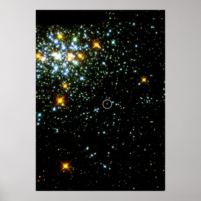 Hot White Dwarf Shines in Young Star Cluster NGC 1 Poster (Front)