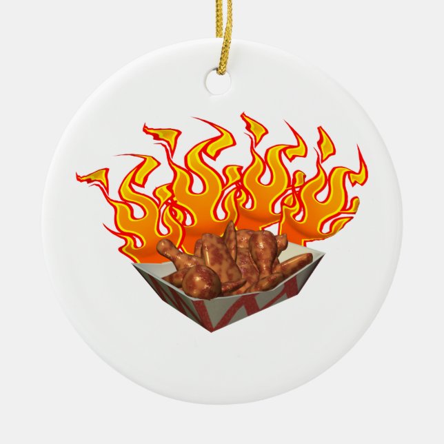 Hot Wings Ceramic Ornament (Front)