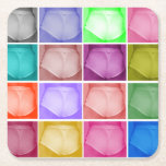 Hot x Buns Coasters<br><div class="desc">The core image for this boutique is this one of the quintessential derriere,  dubbed the
Hot X Bun. Display it proudly in these bright colours that celebrate the best and hottest elements of
our men in a look you can wear proudly,  and somewhat ironically,  anywhere</div>