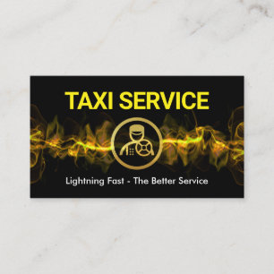 Hot Yellow Lightning Taxi Service Business Card