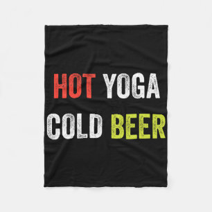 Hot Yoga Cold Beer Workout Tank Muscle Fitness Gym Fleece Blanket