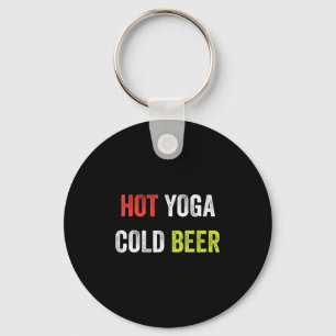 Hot Yoga Cold Beer Workout Tank Muscle Fitness Gym Keychain