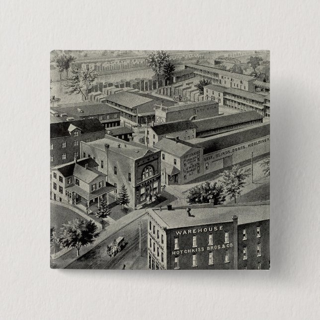 Hotchkiss Bros & Co 2 Inch Square Button (Front)
