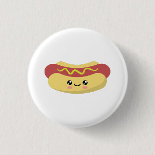 Hotdog 1 Inch Round Button