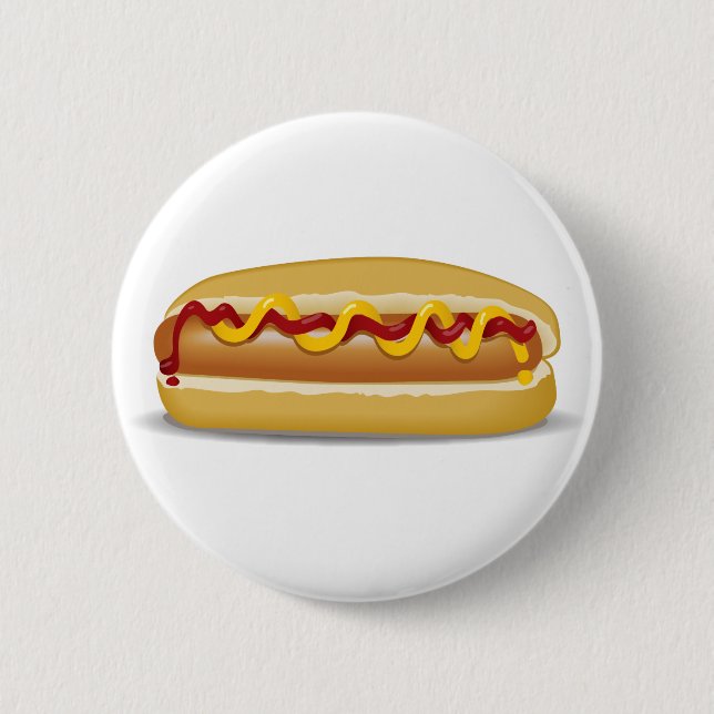 Hotdog 2 Inch Round Button (Front)