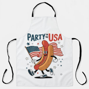 Hotdog 4th of July fireworks Independence Day Apron