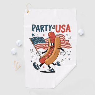 Hotdog 4th of July fireworks Independence Day Golf Towel