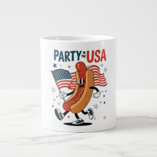 Hotdog 4th of July fireworks Independence Day Large Coffee Mug