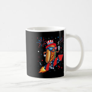 Hotdog 4th Of July Patriotic Rocket And Fireworks Coffee Mug