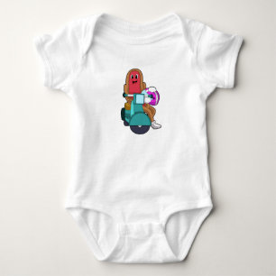 Hotdog as Biker with Scooter.PNG Baby Bodysuit