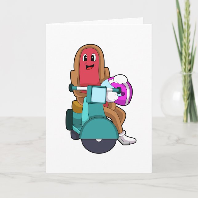 Hotdog as Biker with Scooter.PNG Card (Front)