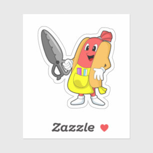 Hotdog as Hairdresser with Scissors