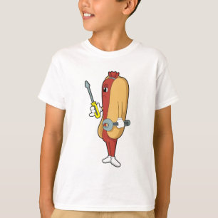 Hotdog as Mechanic with Tool T-Shirt