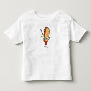 Hotdog as Mechanic with Tool Toddler T-shirt