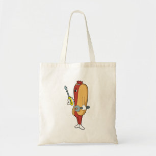 Hotdog as Mechanic with Tool Tote Bag