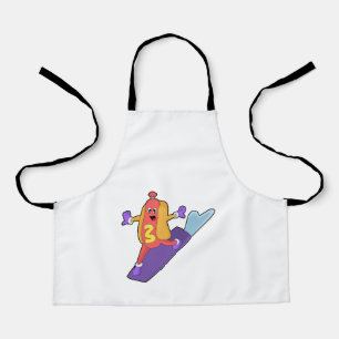 Hotdog as Snowboarder with Sonowboard Apron