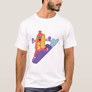 Hotdog as Snowboarder with Sonowboard T-Shirt