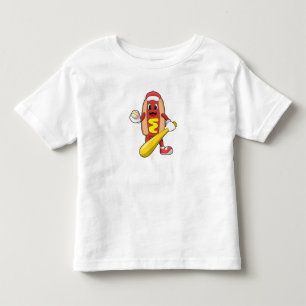Hotdog at Baseball with Baseball bat Toddler T-shirt