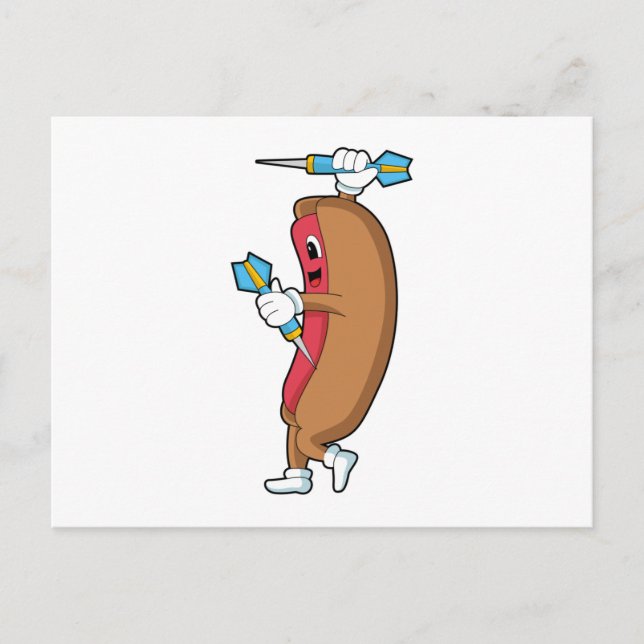Hotdog at Darts with Dart.PNG Postcard (Front)