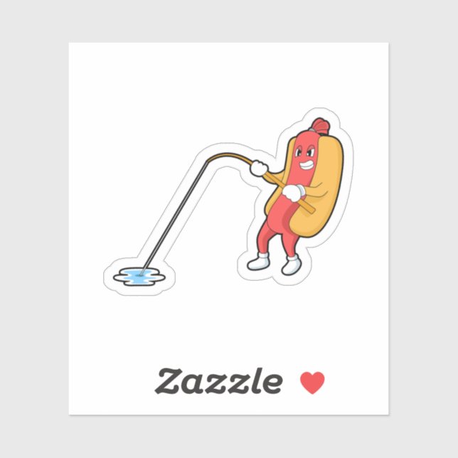 Hotdog at Fishing with Fishing rod (Sheet)