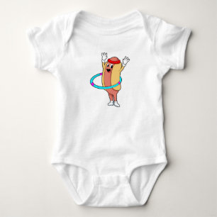 Hotdog at Fitness with Flywheel Baby Bodysuit