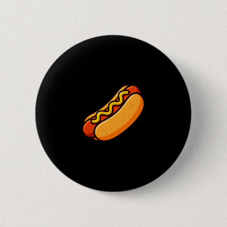 Hotdog bun pocket wiener sausage fast-food lover 2 inch round button