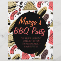 Hotdog Burger Doodle BBQ Birthday Pattern Flyers