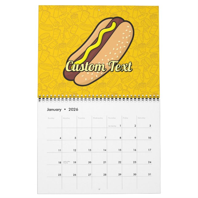 Hotdog Calendar (Jan 2026)