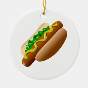 Hotdog Ceramic Ornament