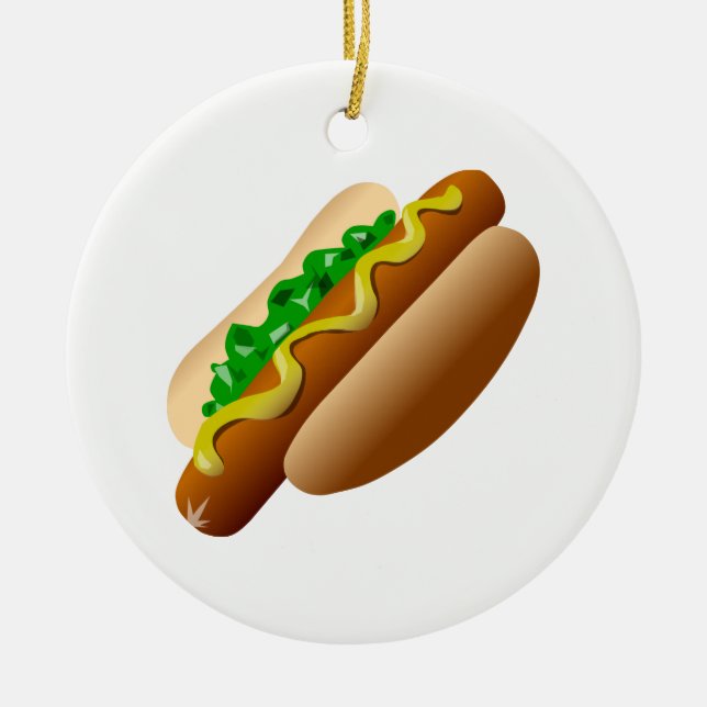 Hotdog Ceramic Ornament (Front)