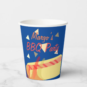 Hotdog Cookout BBQ Birthday Party  Blue  Paper Cups