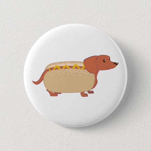 Hotdog Dog 2 Inch Round Button (Front)