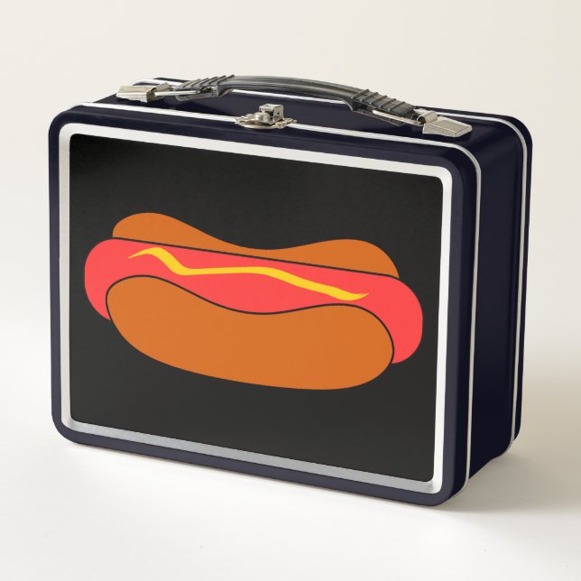 HOTDOG FUNNY RETRO METAL LUNCHBOX (Front)