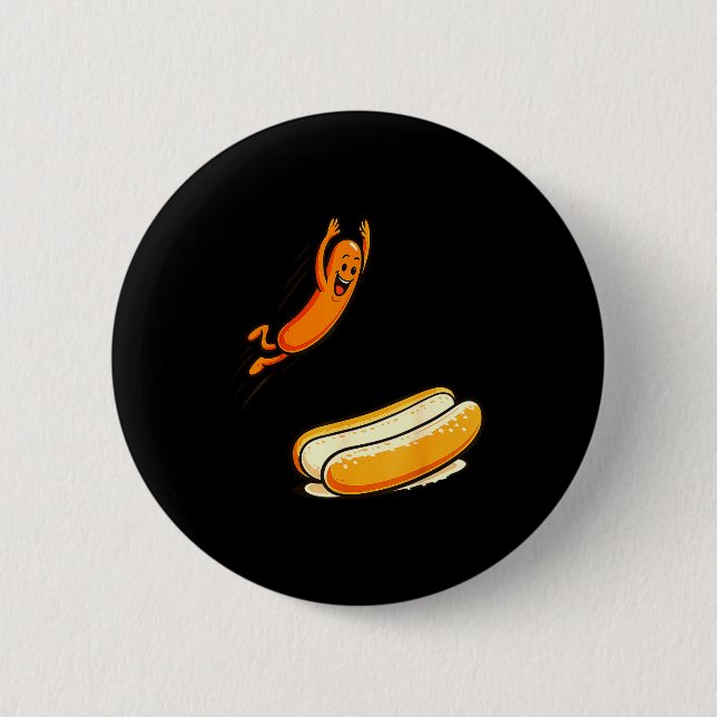 Hotdog high dive  2 inch round button (Front)