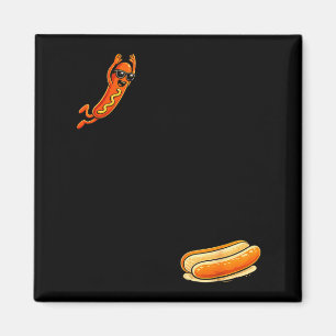 Hotdog high dive funny diving hot dog Hotdog high Magnet