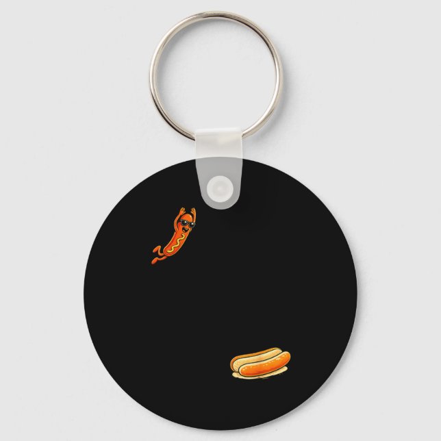 Hotdog high dive funny diving hot dog  keychain (Front)