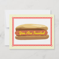 Hotdog Invitation- Summer Backyard Barbque Cookout