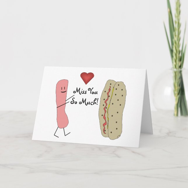 Hotdog Miss You So Much Card (Front)