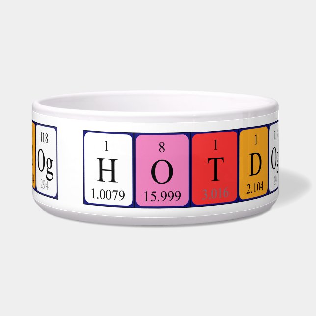 Hotdog periodic table word pet bowl 1 (Right)